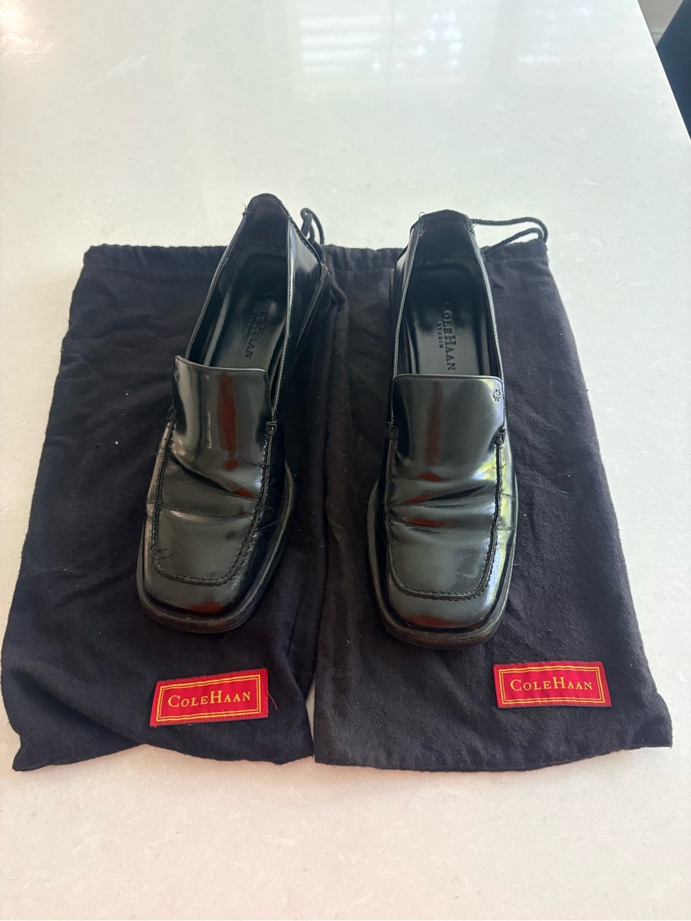 Cole Haan Women’s Black Leather Slip-On Loafers 8B